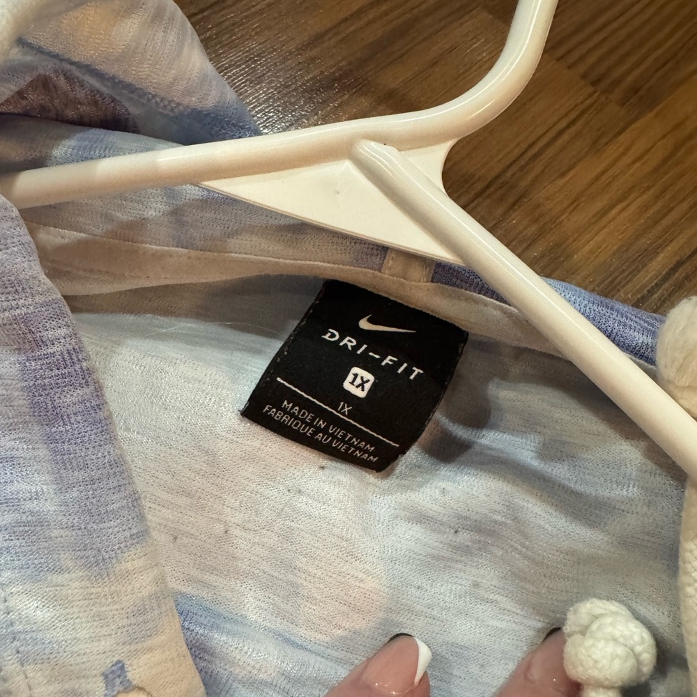 Nike Blue and White Dri-FIT Hoodie - Picture 2 of 3